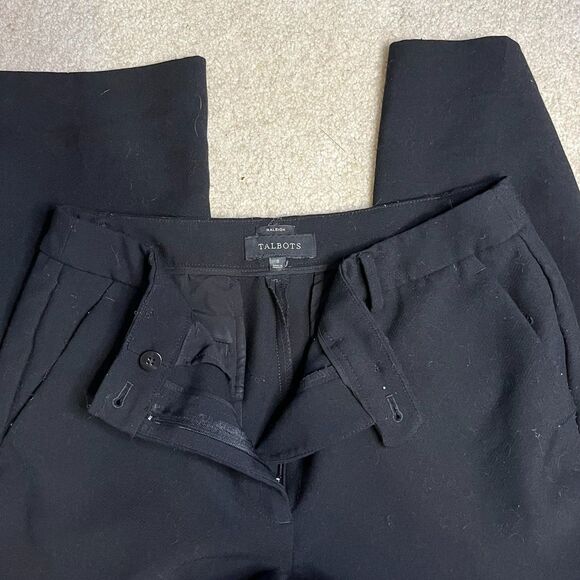 Talbots Pants Raleigh Dress Business Trousers Cotton Blend Women's Black Size 6 - Picture 6 of 7
